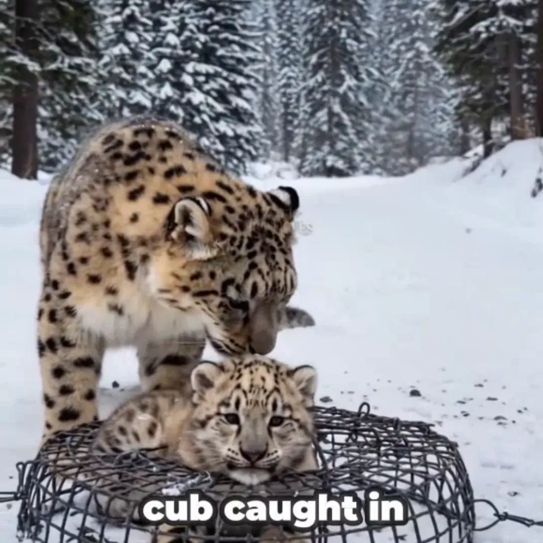 A Snow Leopard’s Cry Leads to an Unlikely Friendship: Old Man Saves Trapped Cub in the Snow