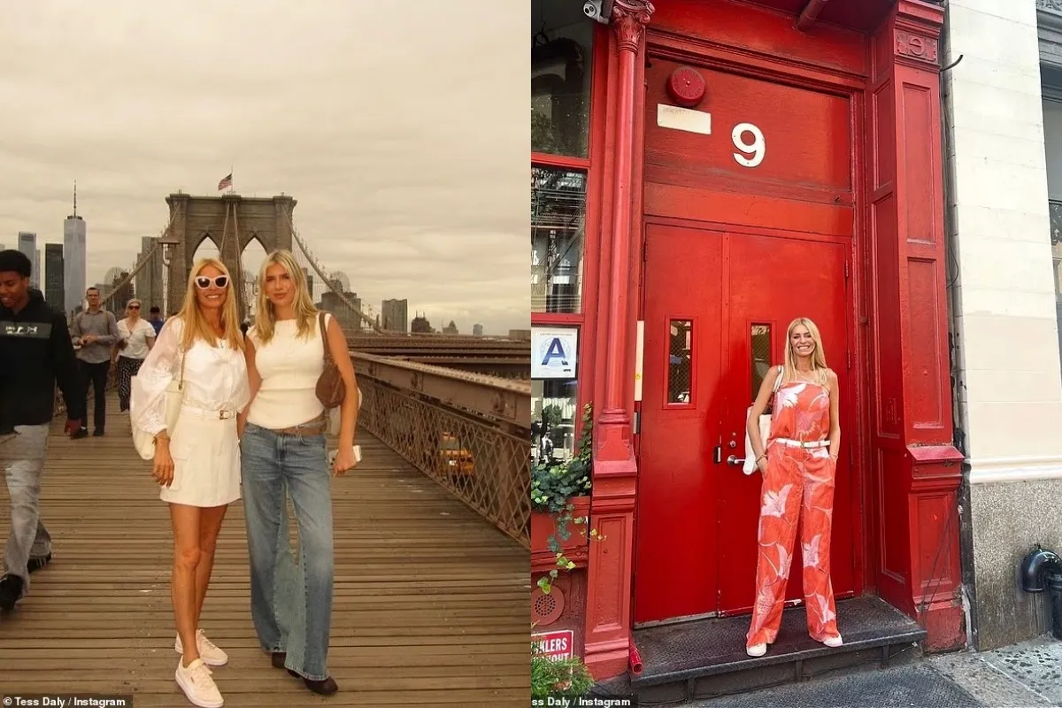 Tess Daly looks as glamorous as ever as she gives an insight into New York trip with look-a-like daughters liennhi
