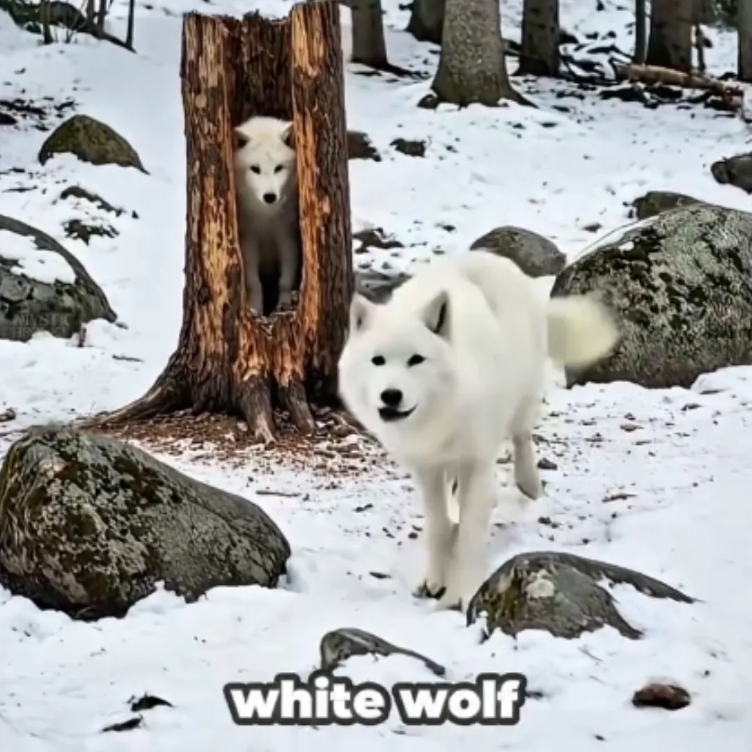 A Snow Wolf's Silent Plea for Help: An Unexpected Encounter in the Forest