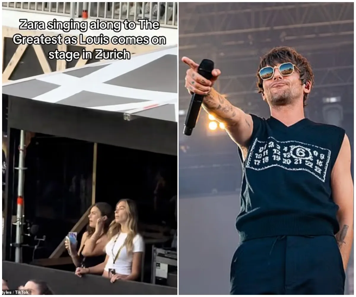 Smitten Zara McDermott sings along from the VIP box at Louis Tomlinson’s Zurich concert as she cements her romance with the One Direction star just weeks after Glastonbury PDA and post-Sam Thompson drama - suong