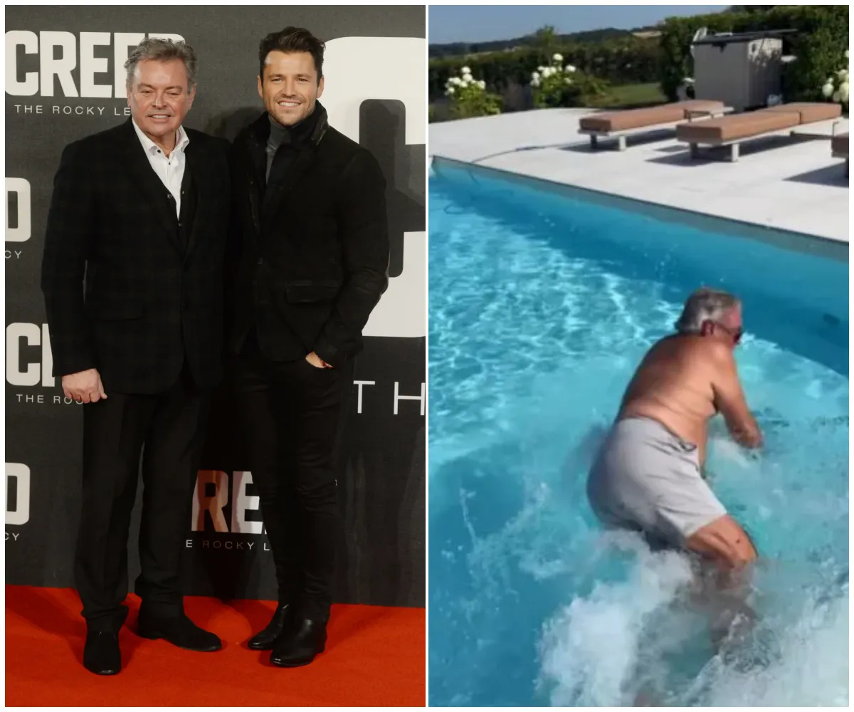 “Not funny at all!” – Mark Wright slammed by furious fans after pushing his 68-year-old dad down pool steps in prank gone wrong, as horrified viewers point out child swimming nearby and call it ‘reckless and cruel’ -suong