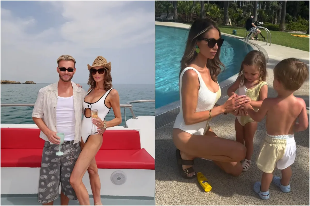 Amy Childs sparks concern as she continues to show off weight loss in a swimsuit for snap with cousin Harry ngocc