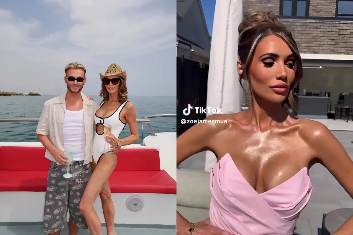 Amy Childs sparks concern as she continues to show off weight loss in a swimsuit for snap with cousin Harry liennhi