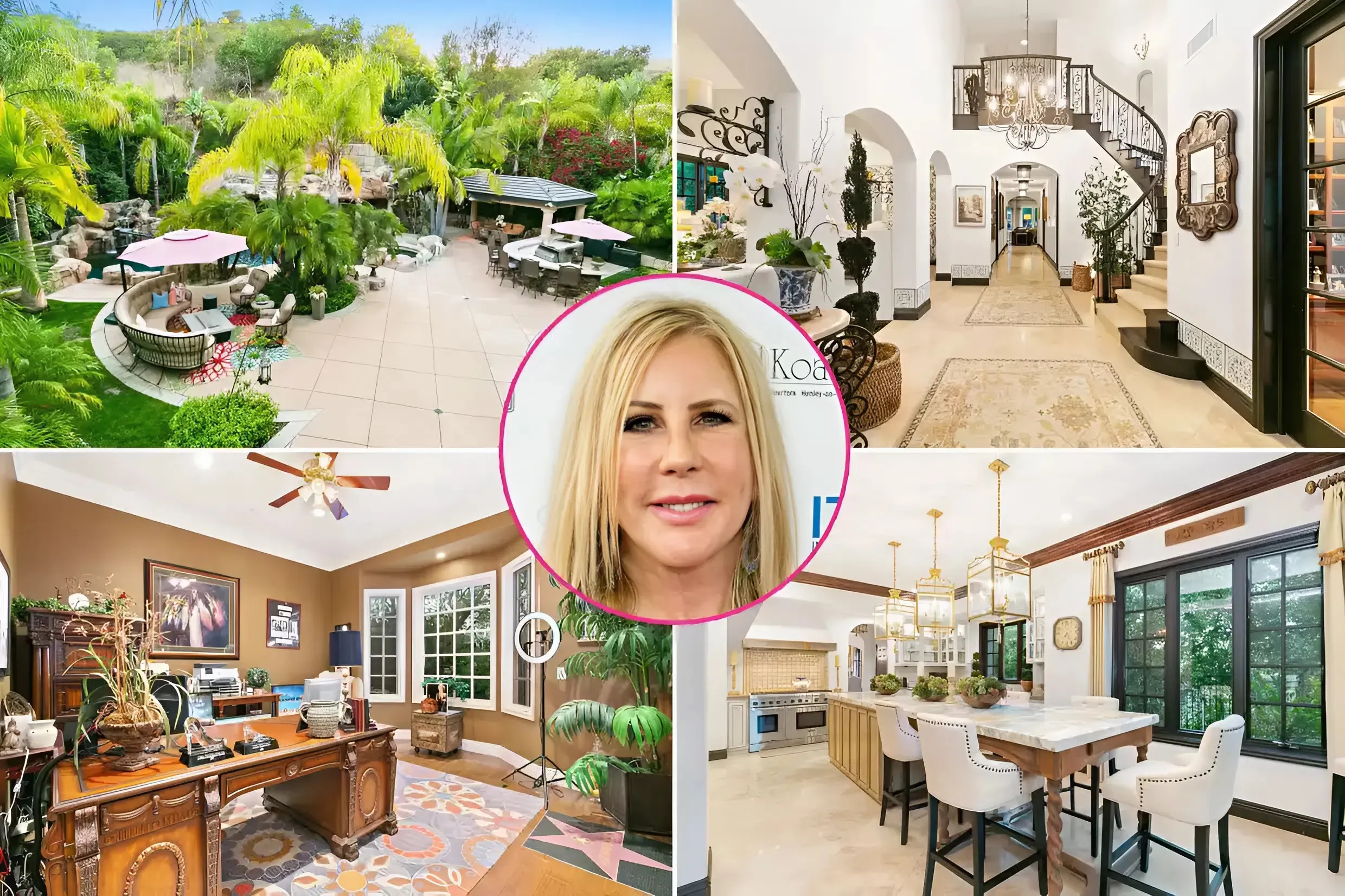 Inside RHOC alum Vicki Gunvalson’s palatial $3.25M Orange County mansion featuring waterfall & outdoor kitchen & bar