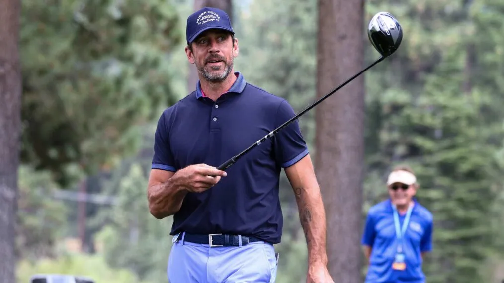 Aaron Rodgers reacts to kid claiming QB almost hit him at American Century Championship: ‘Almost doesn’t count’