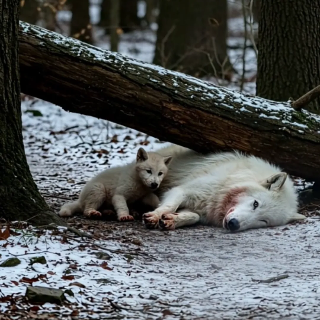 Tiny Snow White Wolf Pup Defies All Odds to Save Her Trapped Mother in a Jaw-Dropping Rescue