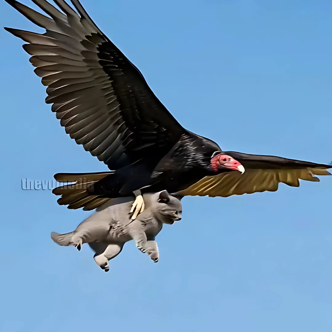 Tiny Kitten Snatched by Vulture but a Fearless Eagle Swooped In to Save the Day