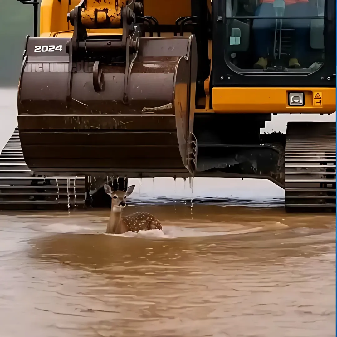 Man Risks His Life to Save Drowning Baby Deer in Unbelievable Rescue