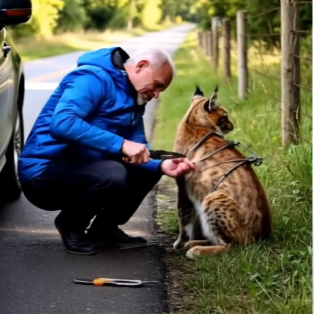 A Silent Hero: Saving a Wildcat and Her Cub from the Clutches of Barbed Wire