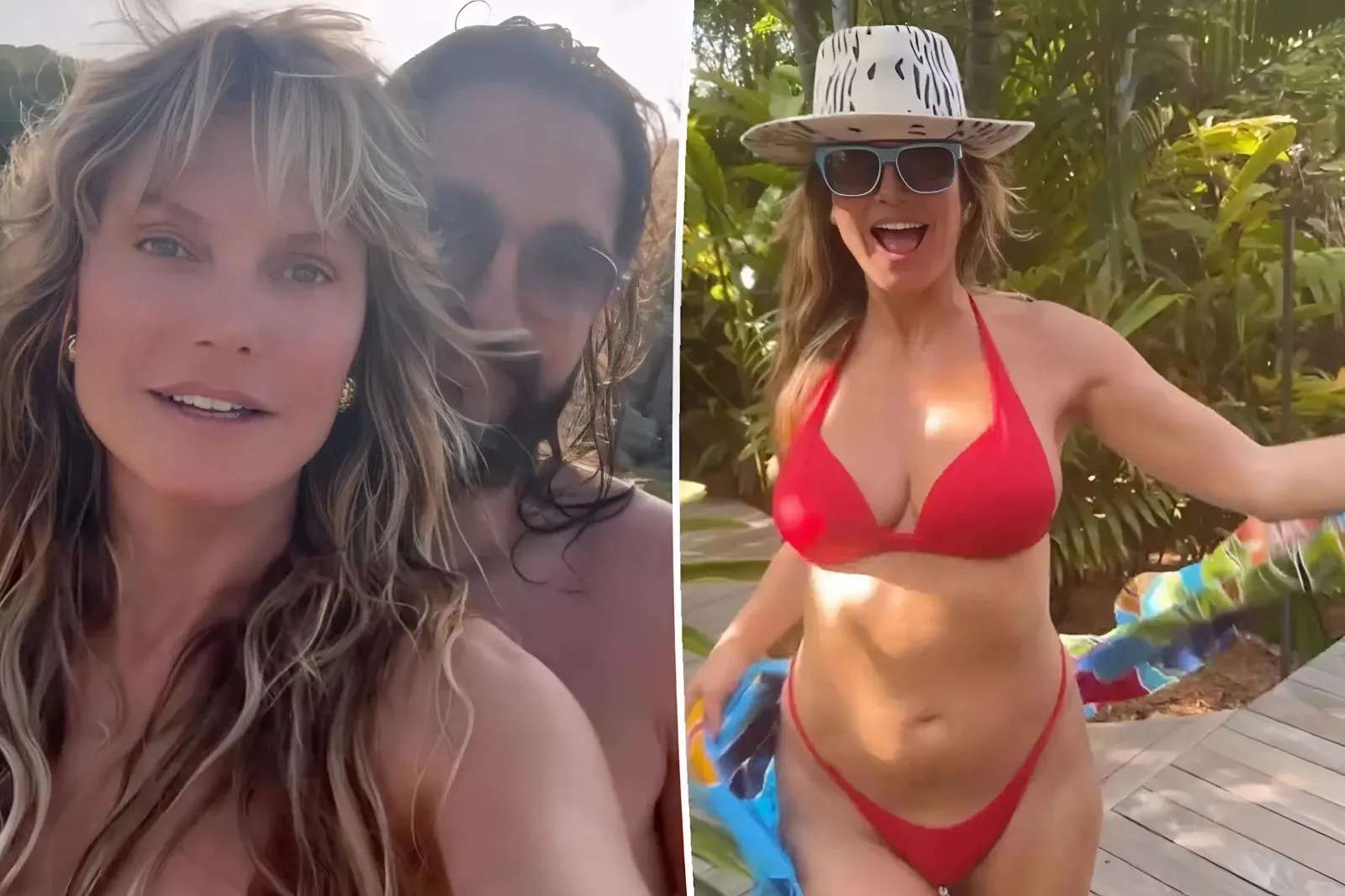 Heidi Klum stuns in tiny string bikini during PDA-filled beach day with husband Tom Kaulitz