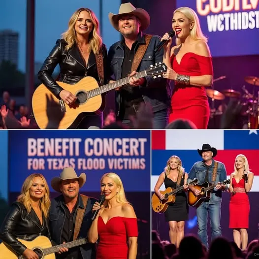 Country Stars Unite for Healing: Blake, Gwen, and Miranda Bring Hope After Devastating Floods