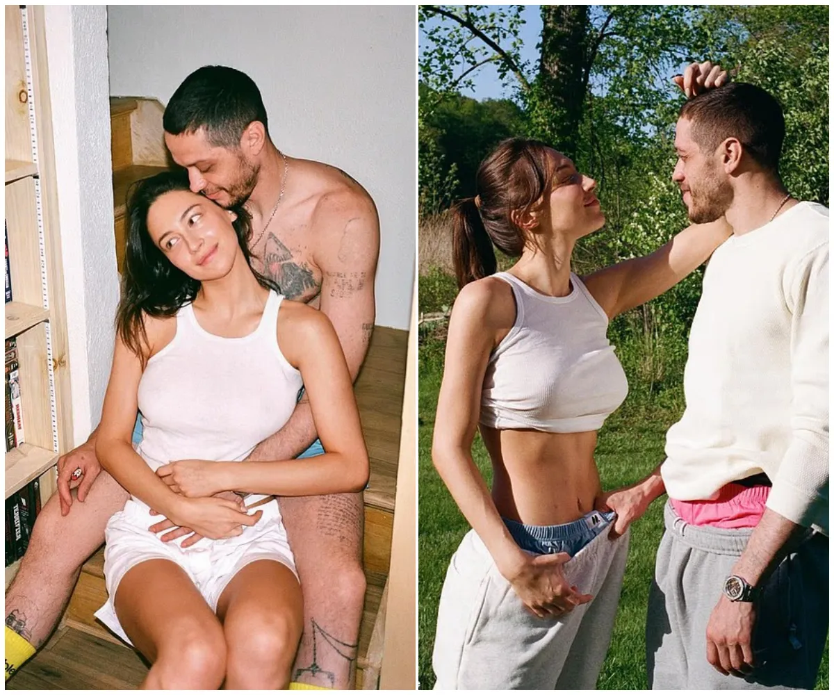 Pete Davidson expecting first child with girlfriend Elsie Hewitt just months after debuting whirlwind romance, as comic turned family man shares baby news with cheeky post cradling her bump - suong