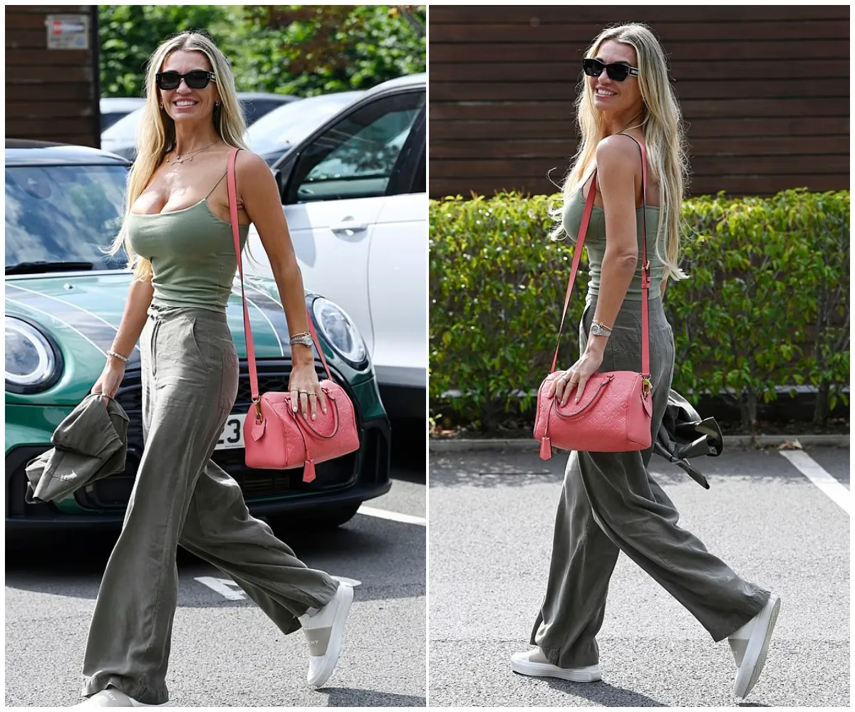 Christine McGuinness flashes a beaming smile — and plenty of cleavage — as she’s seen for the first time since her ‘fun fling’ with a leading soap actress was revealed, turning heads in a tight green tank top after shocking fans with secret  ... - suong