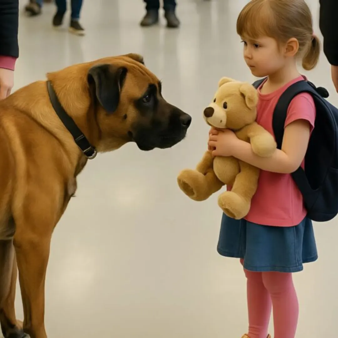 The service dog started barking when it saw a 5-year-old girl, and then tore a stuffed toy from her hands: and then something unexpected happened