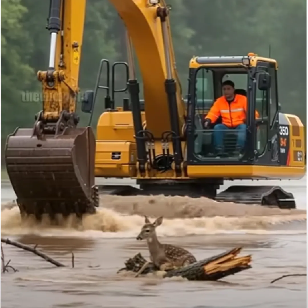 The Baby Deer Was Sinking Fast—Until One Man Stepped Into the Freezing Water to Save Her