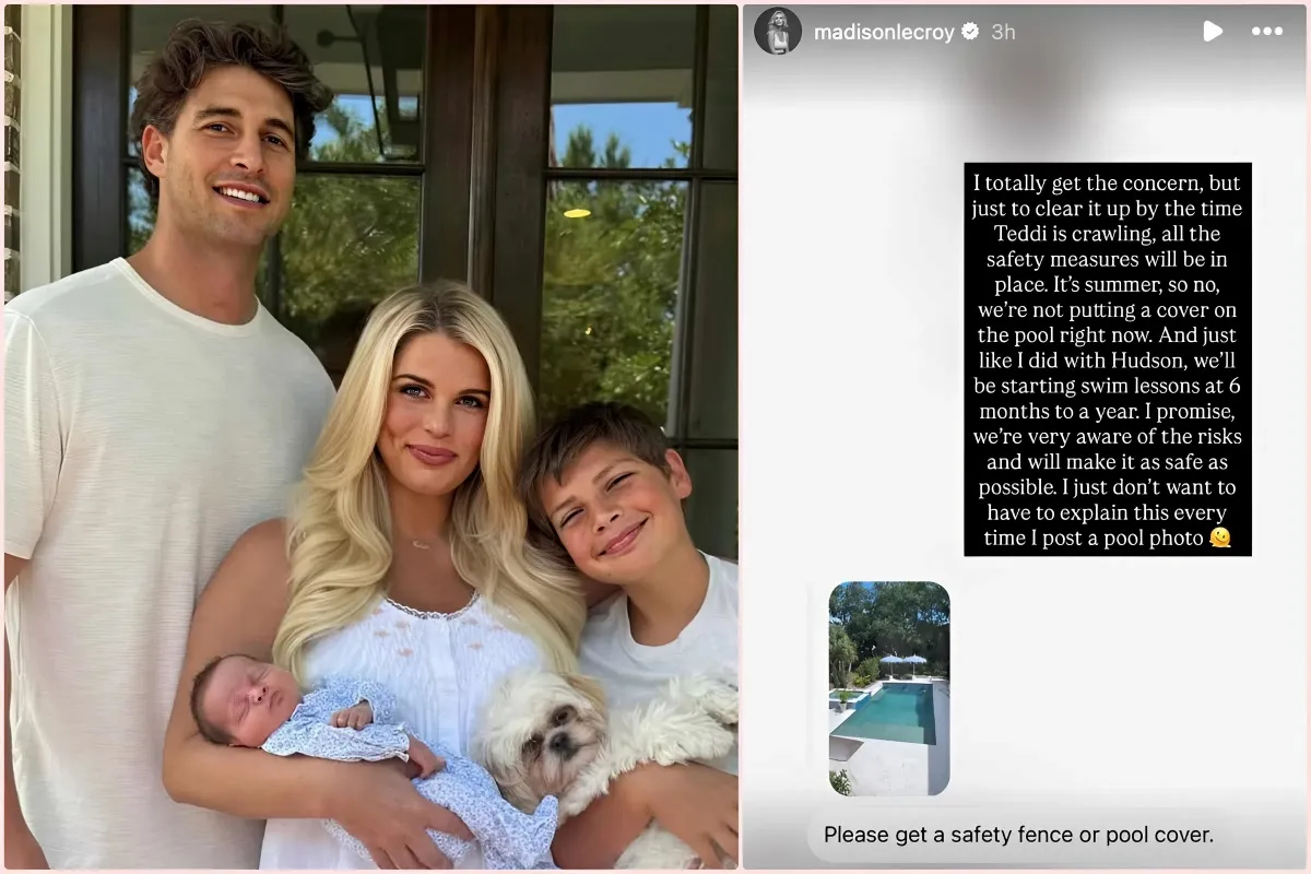 Madison LeCroy Explains Why She Doesn't Keep Her Pool Covered After Welcoming Baby Daughter Teddi, Says She's 'Aware of the Risks' - lulu