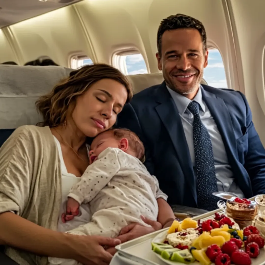 Exhausted Mom and Baby Sleep on CEO’s Shoulder Mid-Flight—Her Awakening Reveals a Life-Altering Surprise