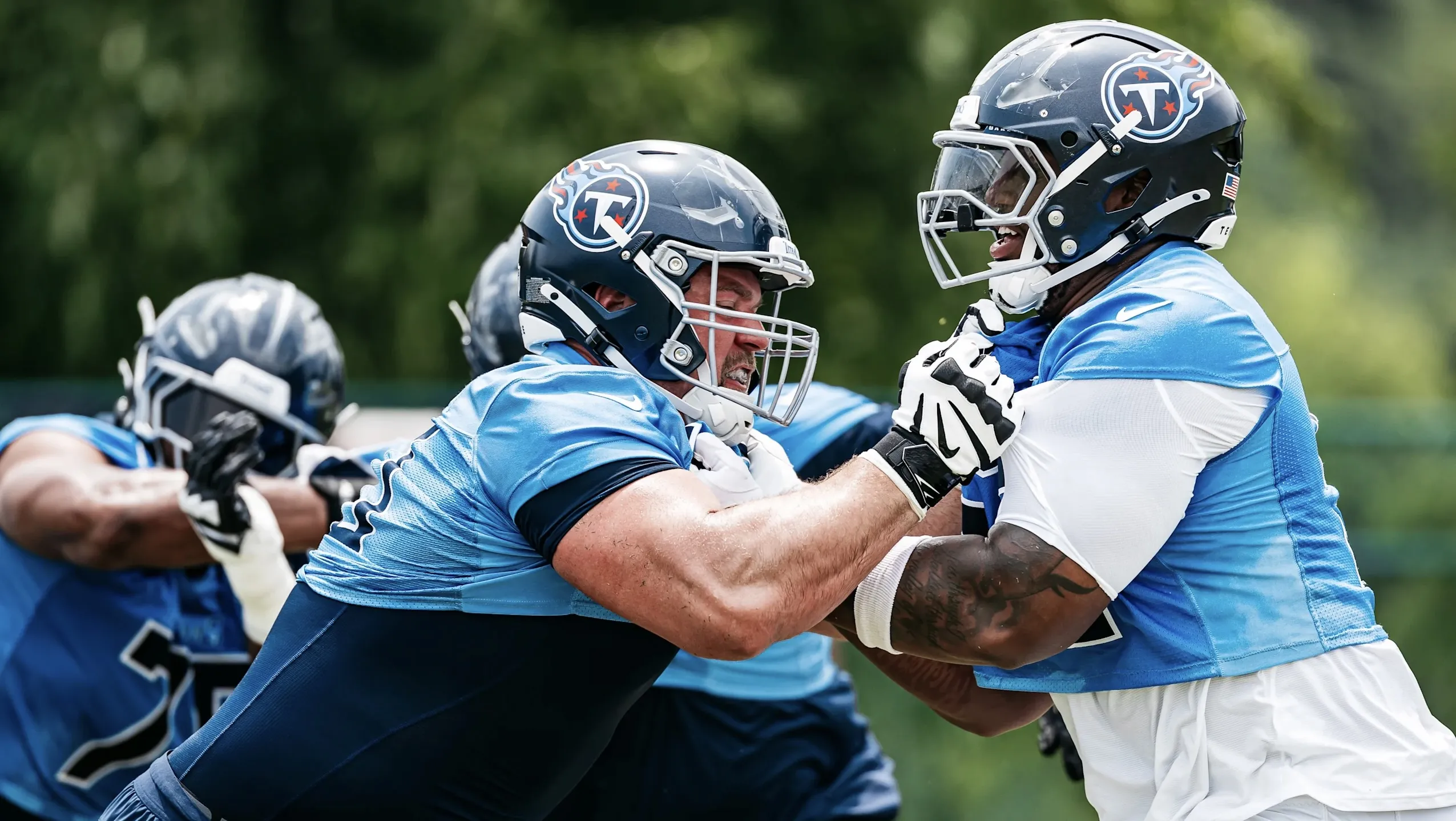 Titans weigh veteran options as offensive line depth battle heats up in training camp