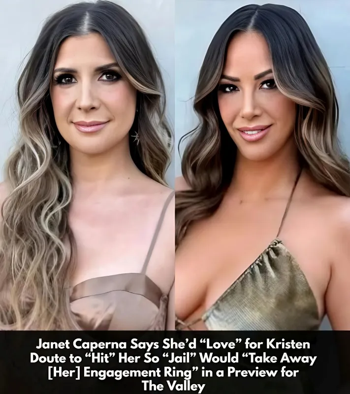 Janet Caperna said she’d “love” for Kristen Doute to “hit me” so that “jail” would “take away [her] engagement ring” while she “sit[s] in a cell” – as Lala Kent and Brittany Cartwright reacted. - lulu