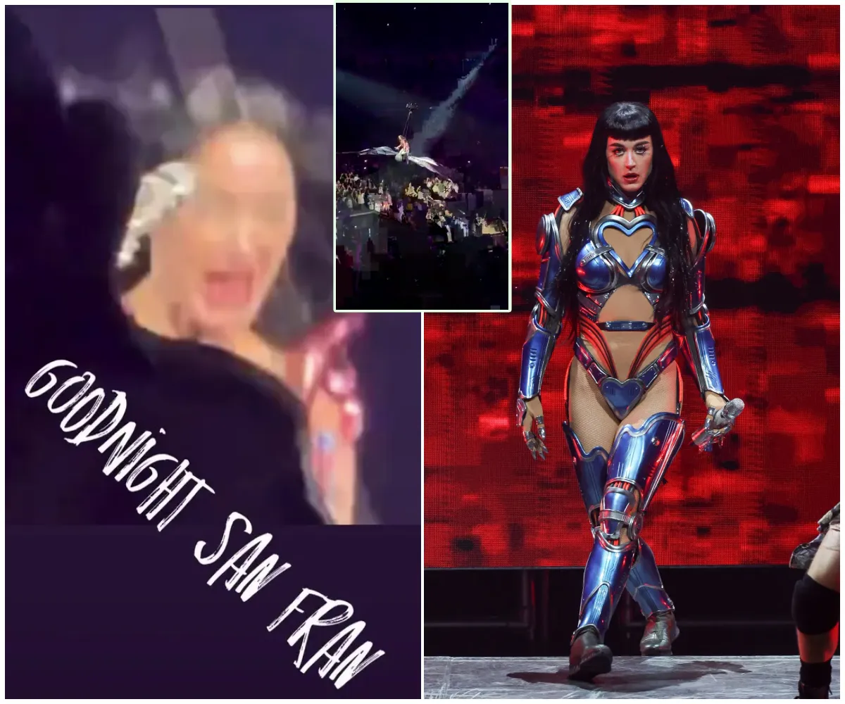 Katy Perry clings on for dear life as mid-air prop malfunctions during San Francisco gig, leaving fans gasping in fear as she battles through the terrifying on-stage scare just weeks after split from Orlando Bloom - suong