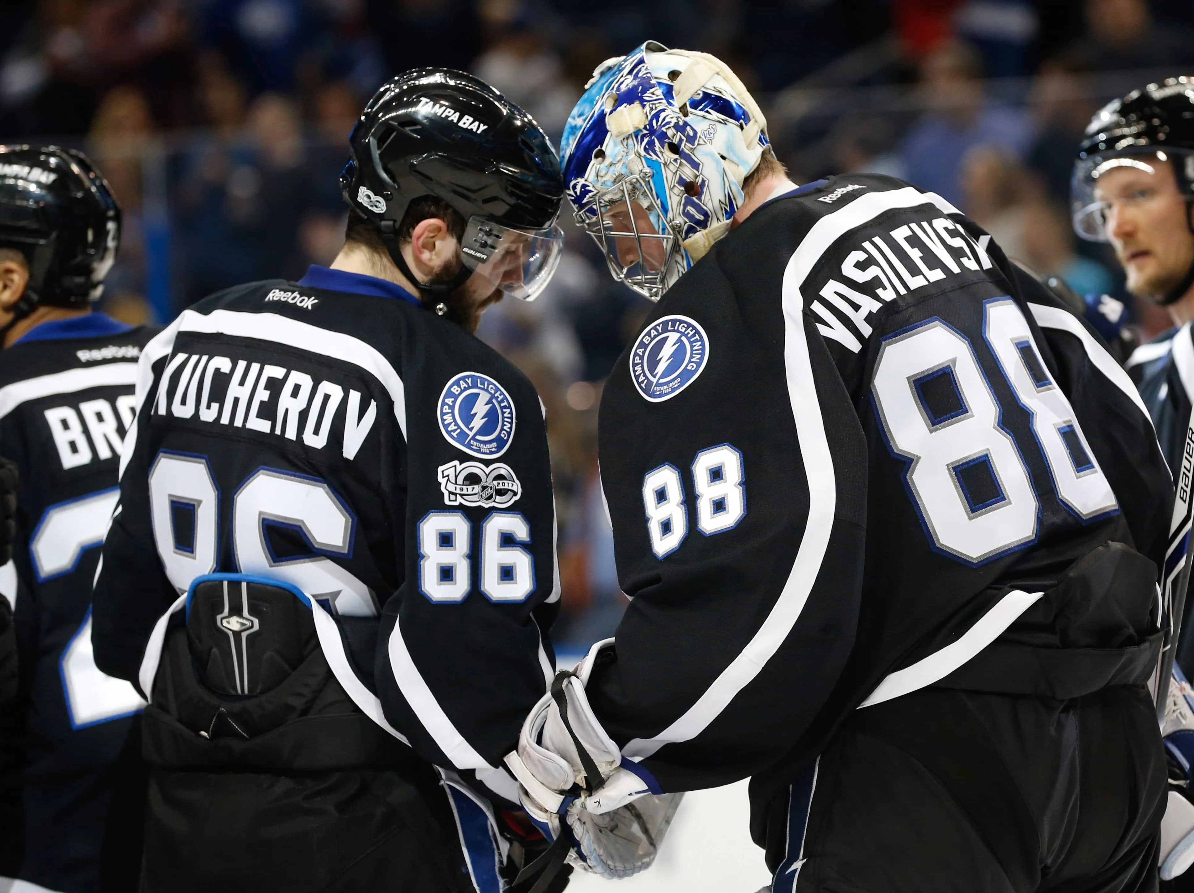 Lightning stars Nikita Kucherov, Victor Hedman, and Andrei Vasilevskiy, who’ve been instrumental in their championship runs