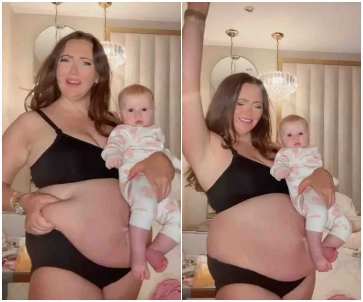 ‘She’s only four months old… CHUFF OFF!’ — Charlotte Dawson stuns followers as she strips to her underwear and dances with baby Gigi in defiant clapback at trolls who slammed her post-baby body just weeks after giving birth - suong