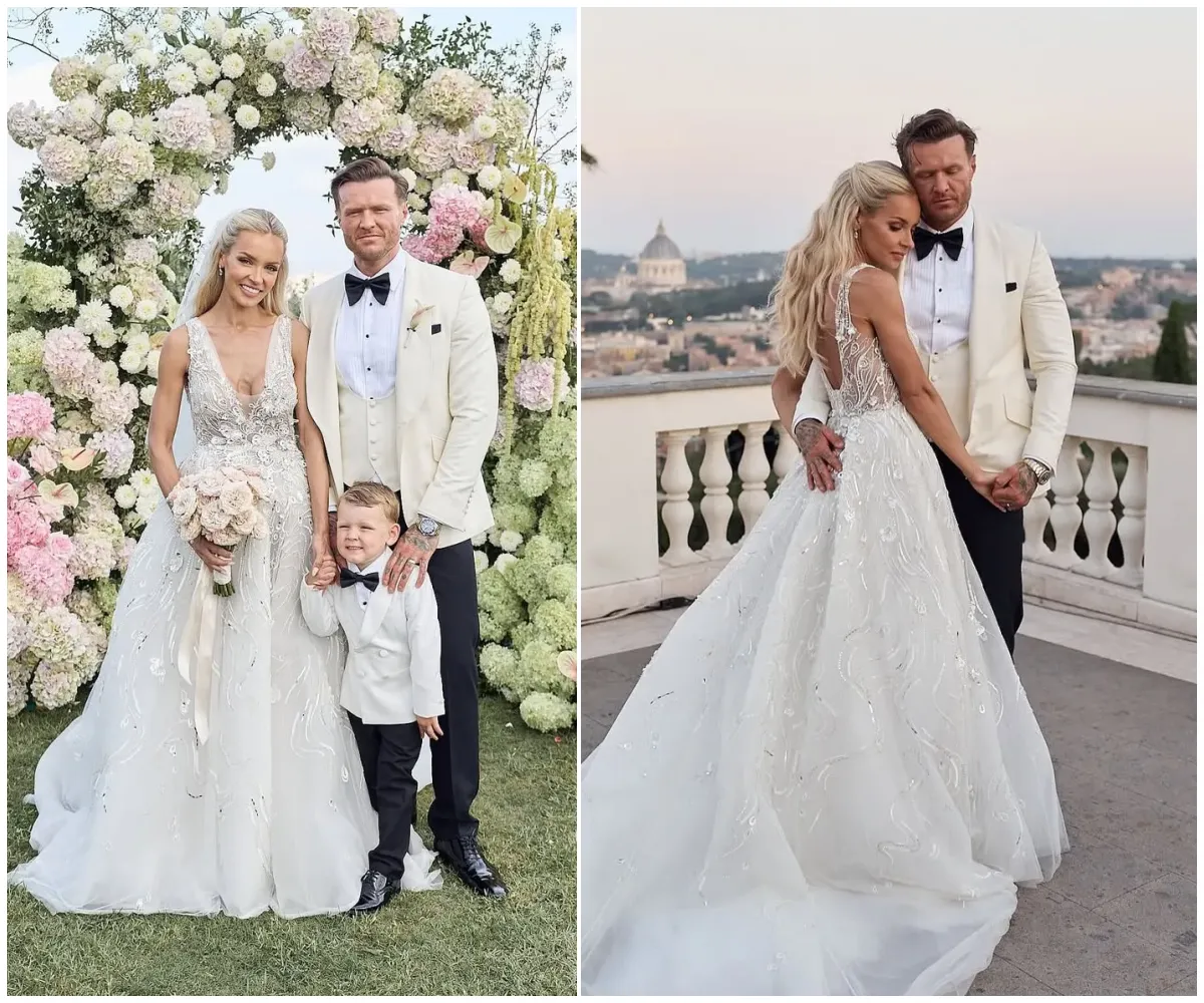 ‘Mr & Mrs Christie!’ — Geordie Shore’s Kyle Christie marries long-term love Victoria in breathtaking Italian wedding with son Crew by their side… as first stunning photos of the lavish Rome ceremony send fans wild - suong