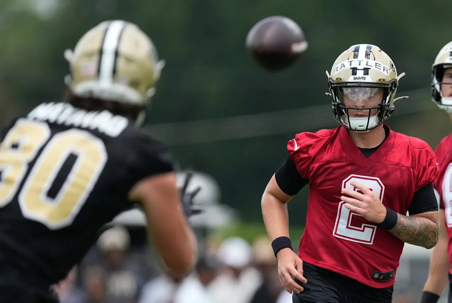 Spencer Rattler took Wednesday’s first-team reps, Tyler Shough up on Thursday