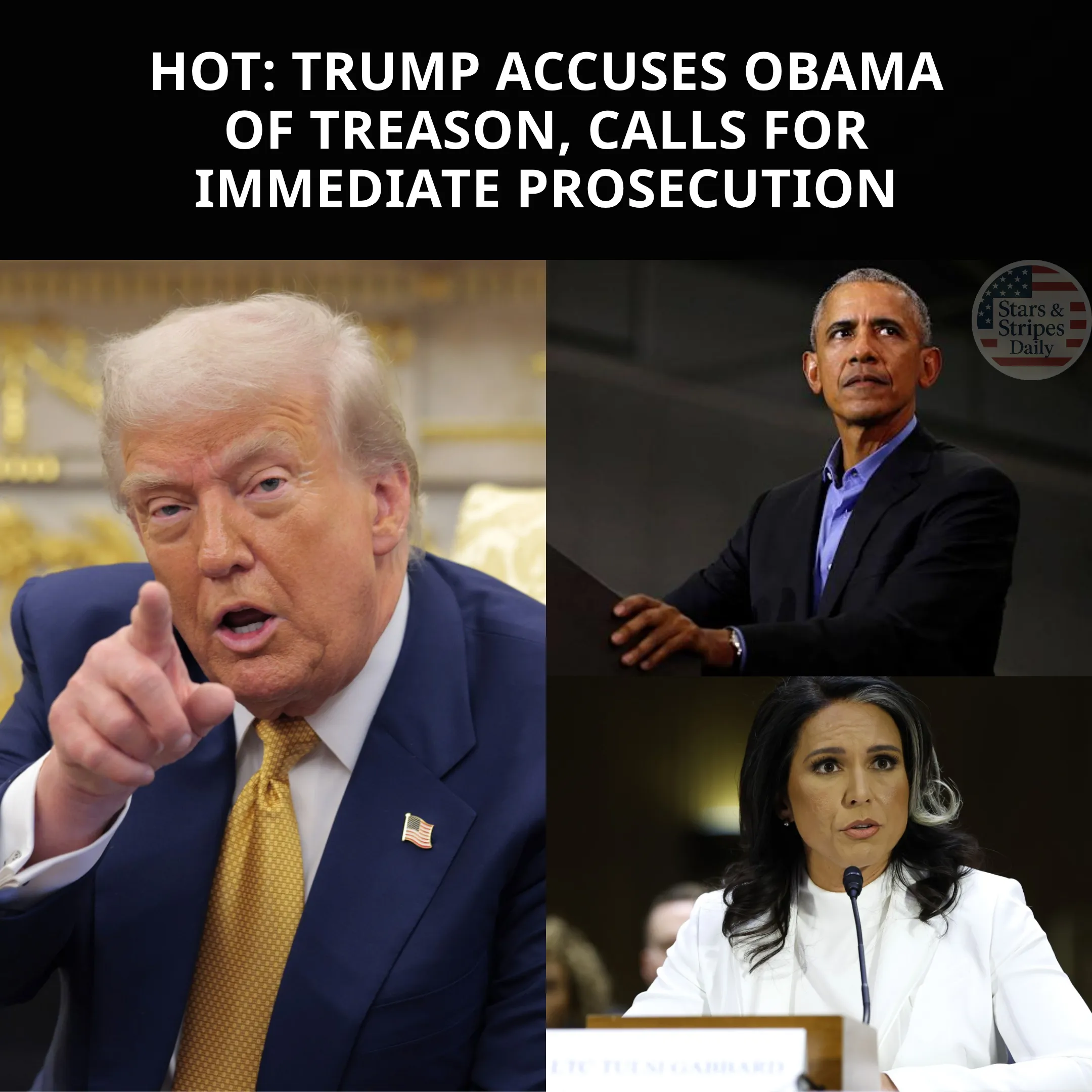 Trump Accuses Obama of Leading 2016 Treason Plot as Gabbard Releases Explosive Deep State Election Files