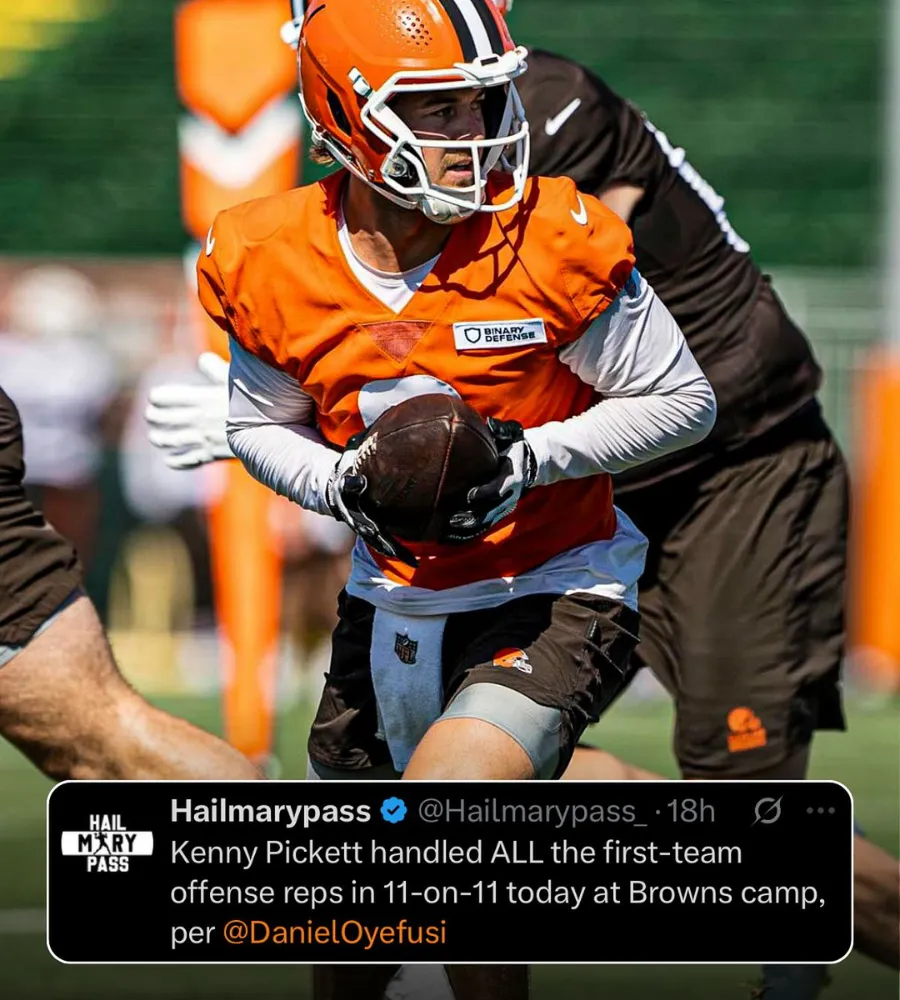 Kenny Pickett Takes Command: Browns Give Him Full First-Team Reps at Training Camp