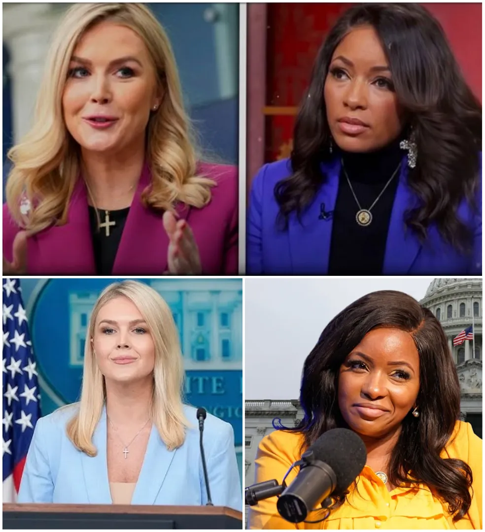 Exclusive: Karoline Leavitt Just Kicked Jasmine Crockett Off Air, Triggering Internal CBS Panic — 30 Seconds Later, Colbert Returned Live and She Completely Lost Her Cool!
