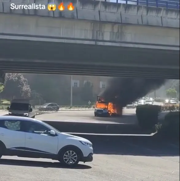 Horrific Car Fire on Overpass Shocks Social Media: “Like a Scene from a Movie”