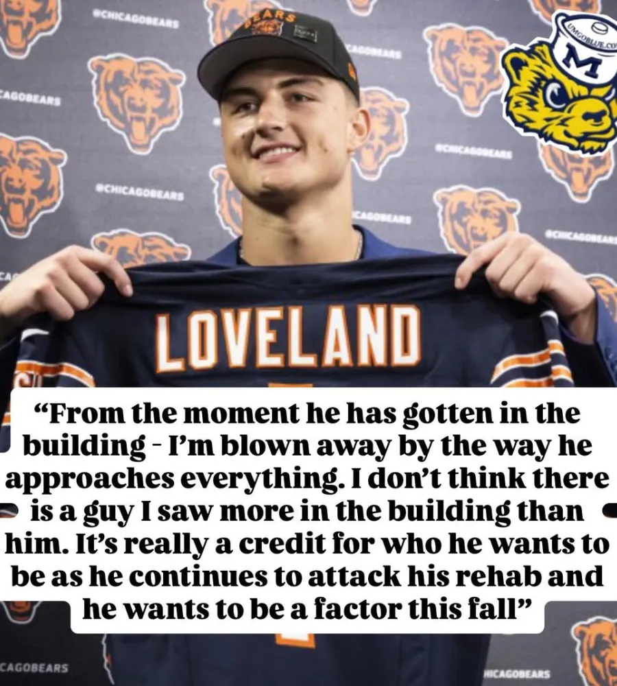 Chicago Bears head coach Ben Johnson loves rookie Colston Loveland's work ethic