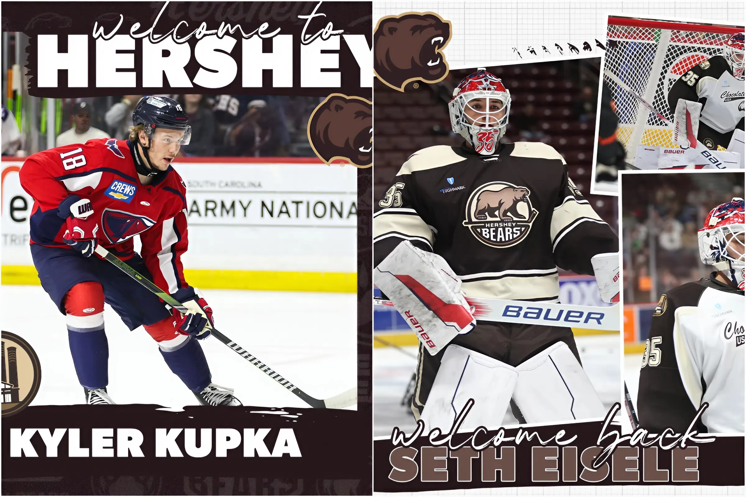 Hershey Bears Sign AHL Contracts with Seth Eisele and Kyler Kupka trucc
