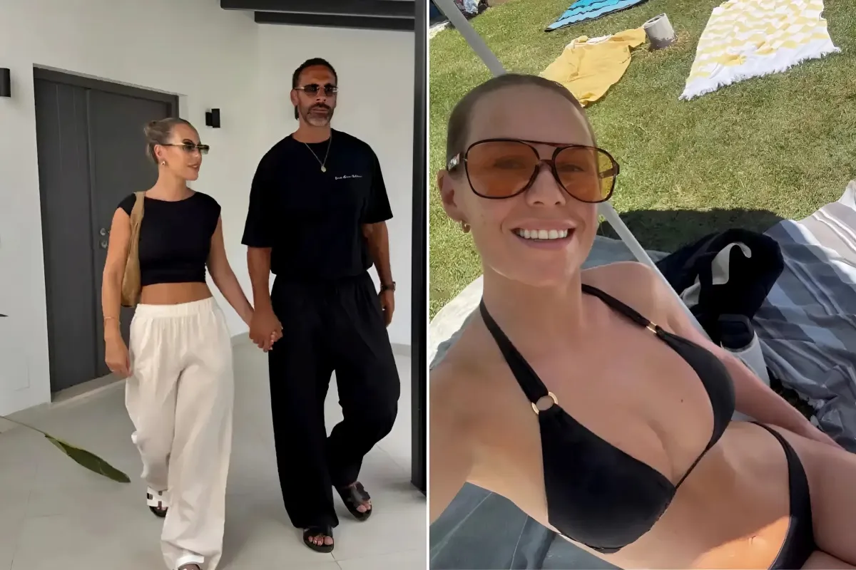 Kate Ferdinand shows off incredible figure in a black bikini as she enjoys holiday with husband Rio liennhi