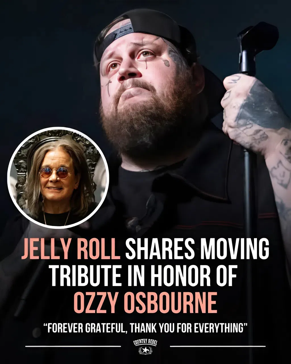 Jelly Roll Pays Heartfelt Tribute to Ozzy Osbourne After His Passing