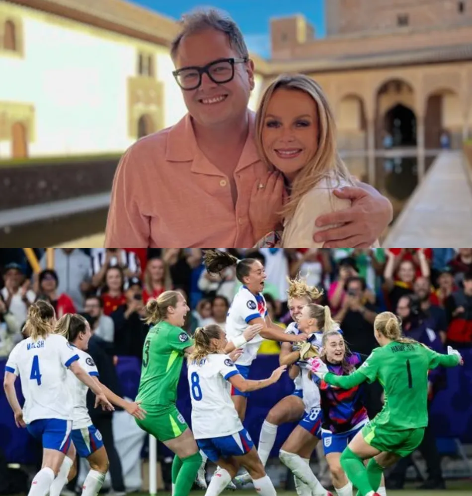 Euro 2025: Amanda Holden and Alan Carr lead boozy celebrations after England's penalty delight