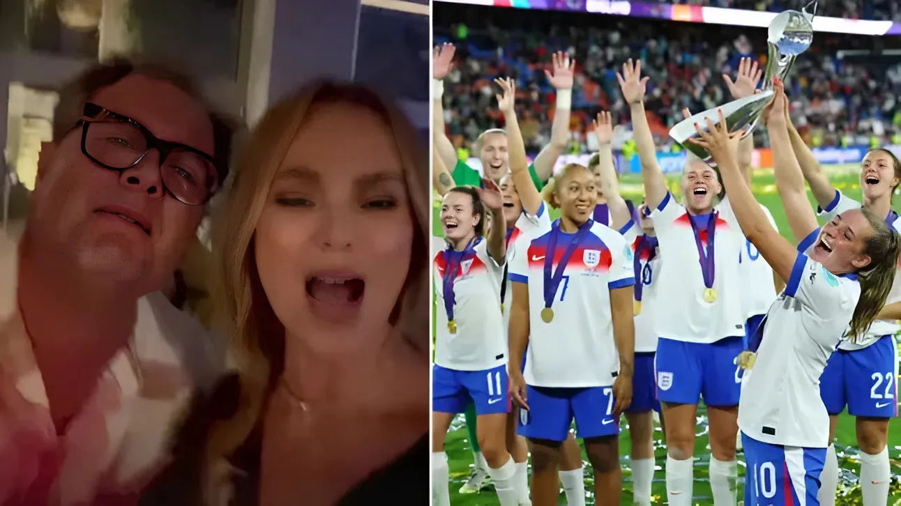 Euro 2025: Amanda Holden and Alan Carr lead boozy celebrations after England's penalty delight