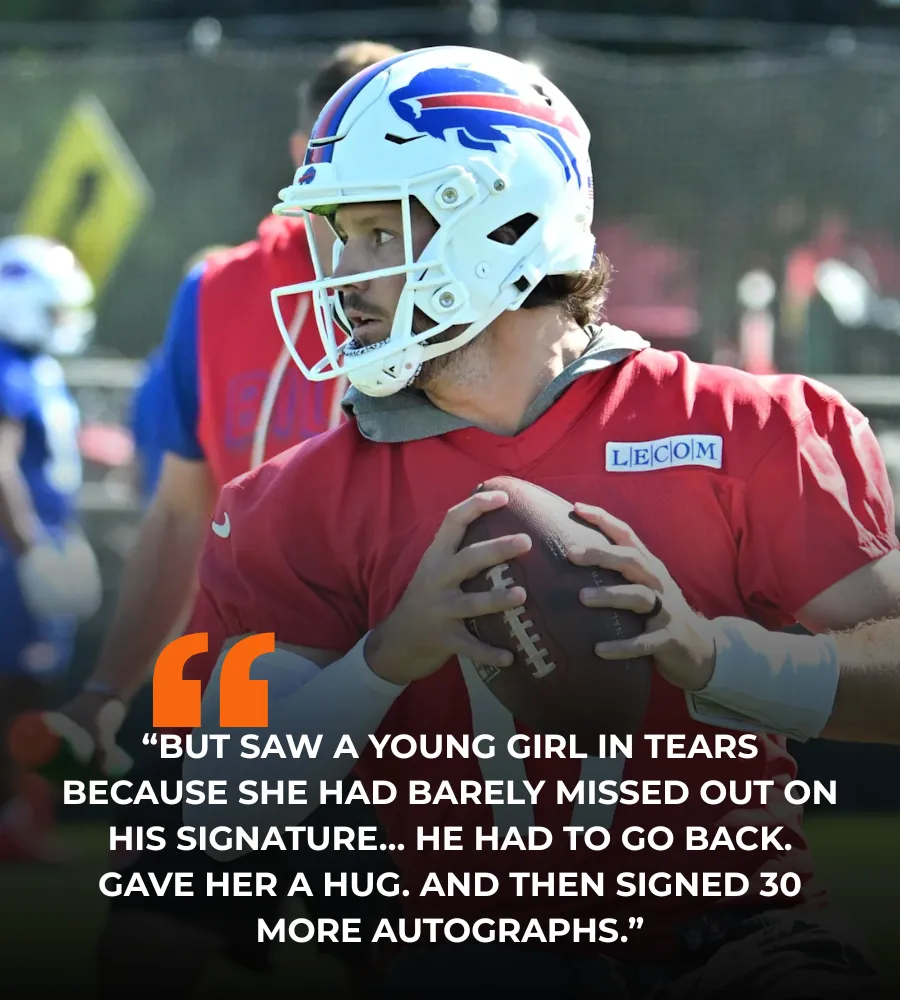 Josh Allen Stops Camp to Cheer Up Young Fan in Tears — Bill Mafia Loves Him Even More!
