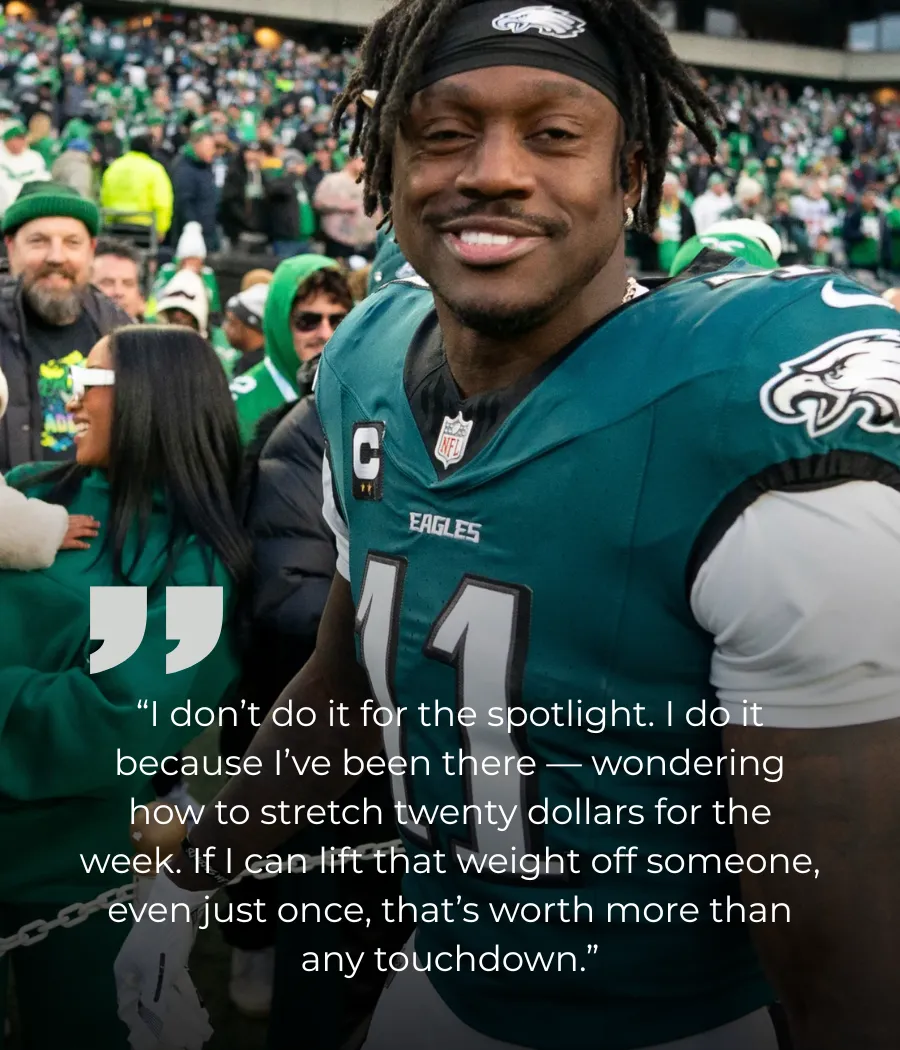 Eagles’ A.J. Brown Quietly Funds Groceries for Struggling Families in Philly