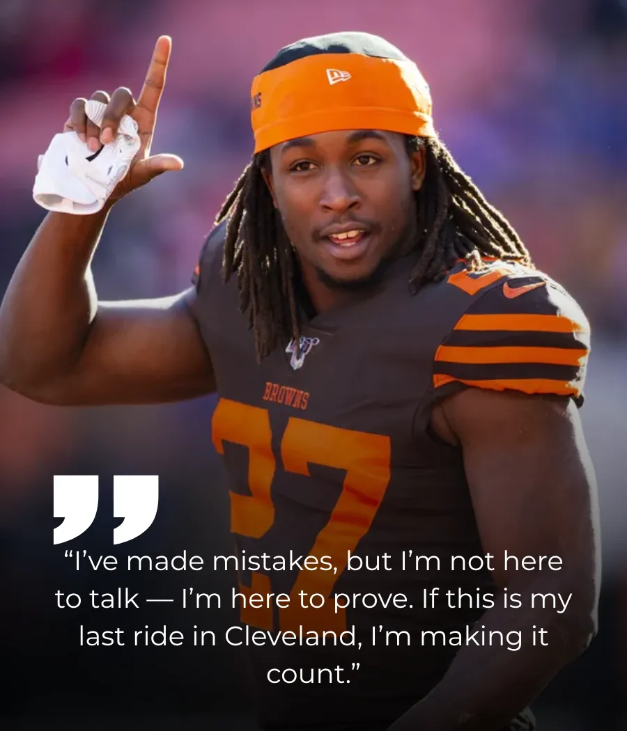 Kareem Hunt Pledges Full Commitment to Browns in 2025: “All In. No Distractions.”