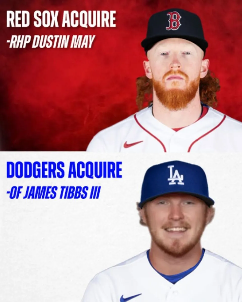 Which two prospects did Red Sox trade to Dodgers for Dustin May?