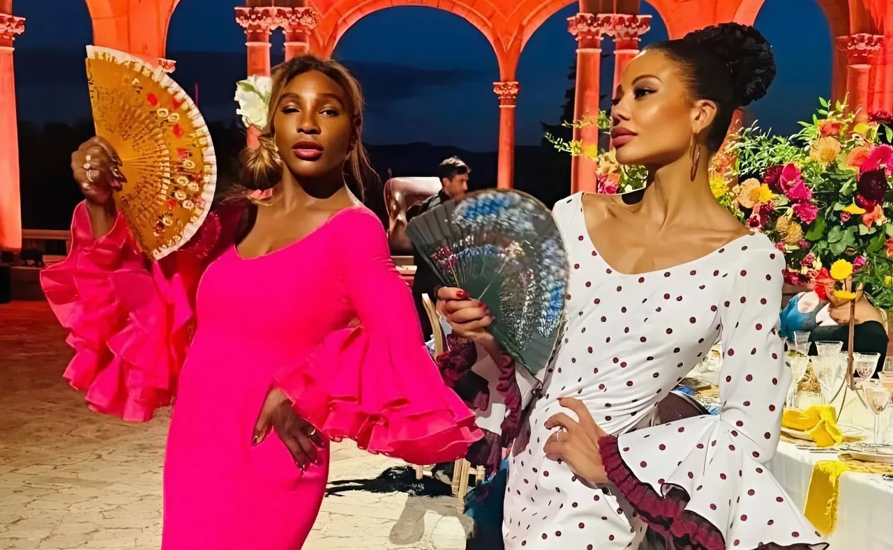 Olé! Emma Weymouth, the Marchioness of Bath, enjoys a summer getaway with Serena Williams