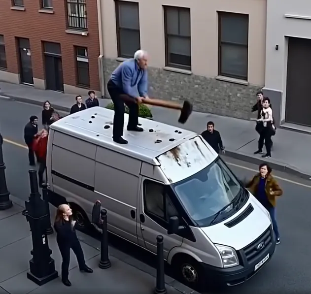 Man in the Midst of “Roid Rage” Attack Breaks Car Window with Bare Hand!