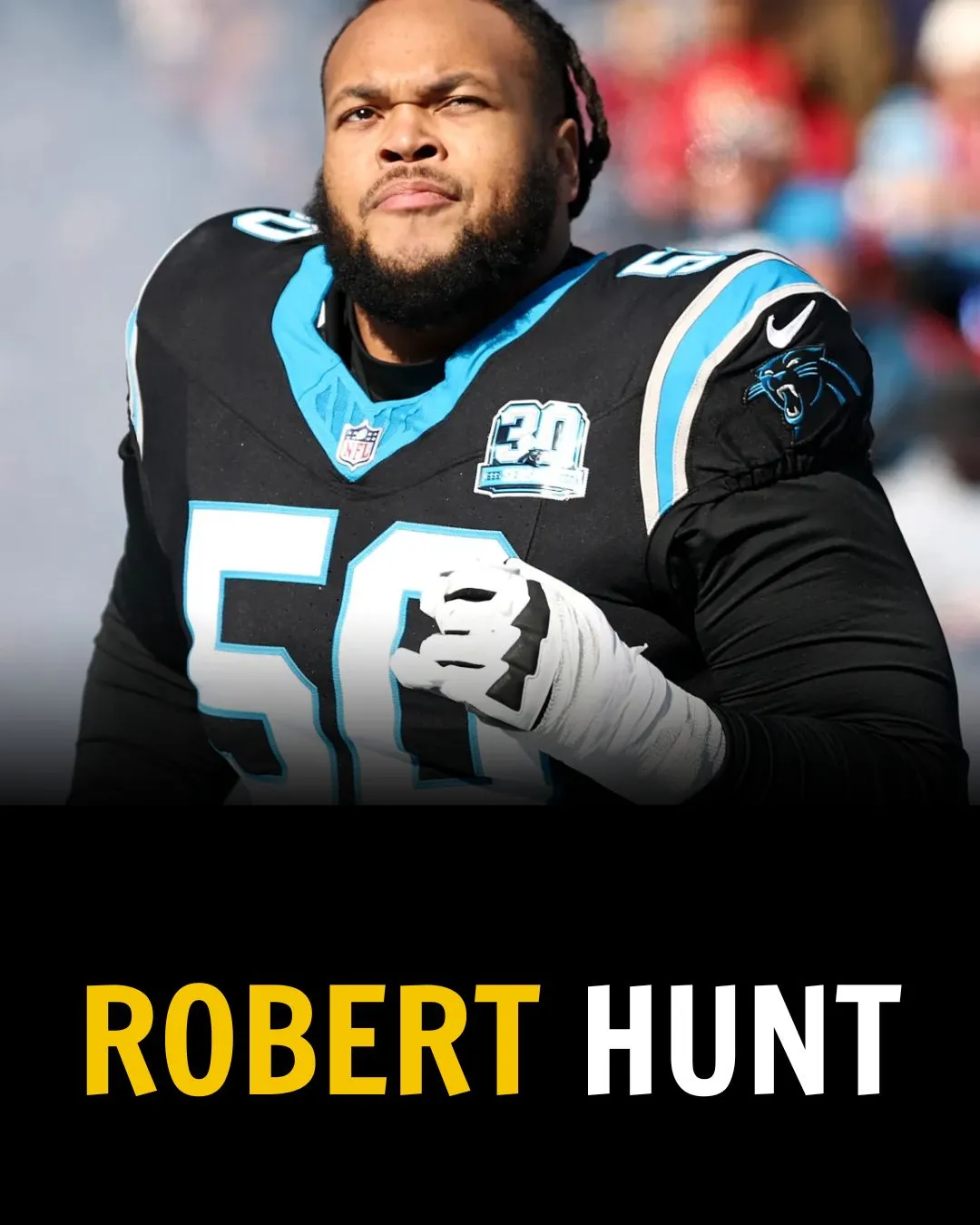 Panthers' awesome offensive line continuity something Robert Hunt has not seen before