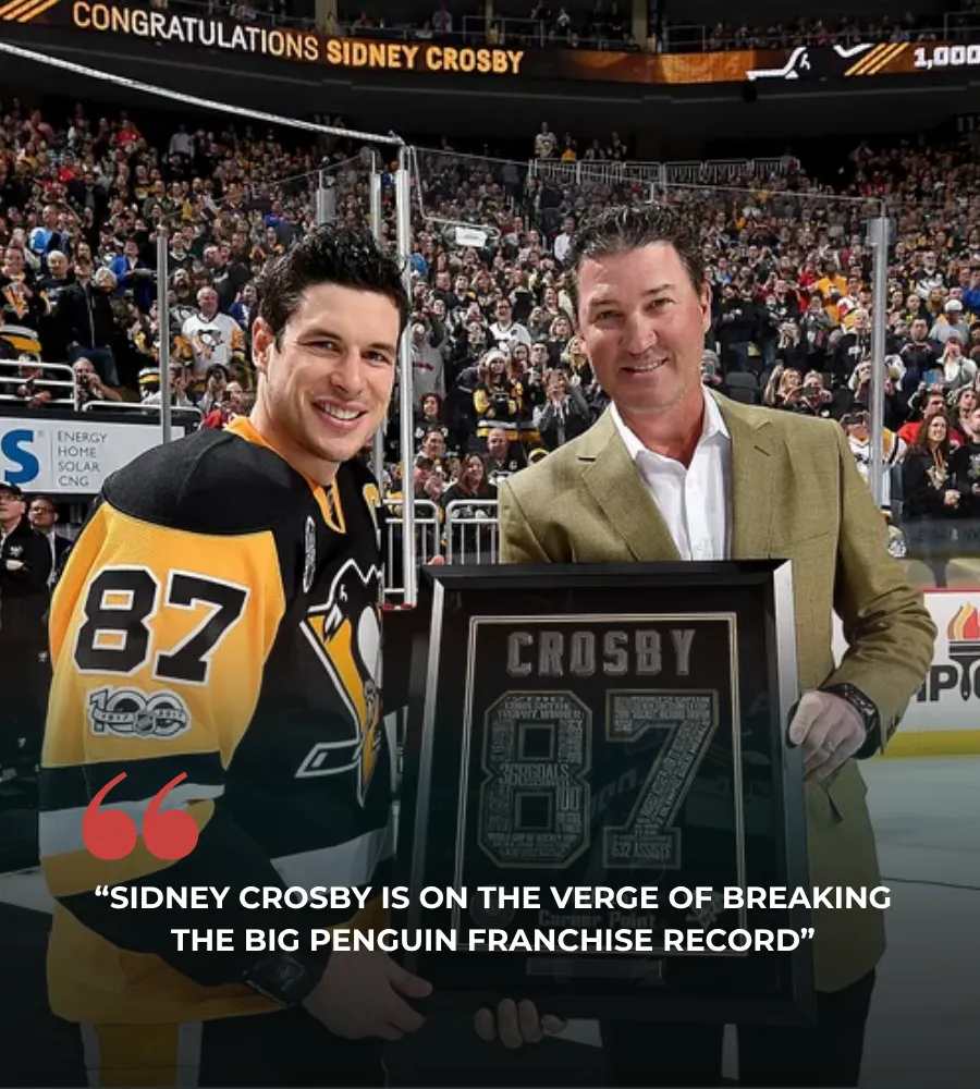 Sidney Crosby is on the verge of breaking the big Penguin franchise record