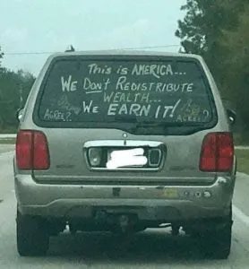 PP4. Controversial Message Sparks Debate on Wealth Redistribution: The Viral Story Behind the SUV's Bold Statement PP4. Controversial Message Sparks Debate on Wealth Redistribution: The Viral Story Behind the SUV's Bold Statement