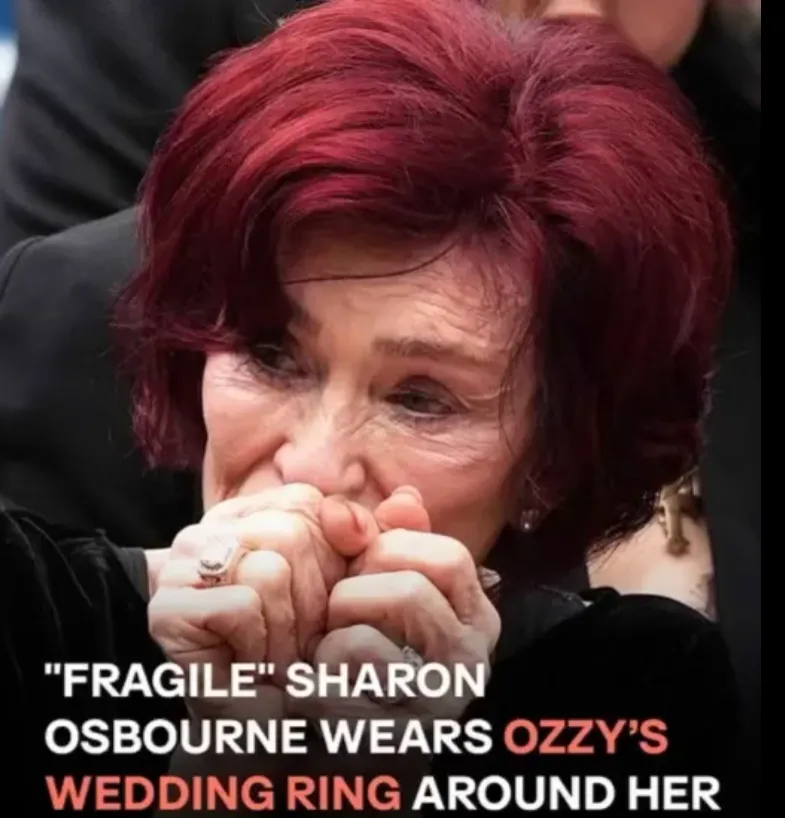 Sharon Osbourne Breaks Down at Ozzy’s Memorial, Wearing His Wedding Band Around Her Neck