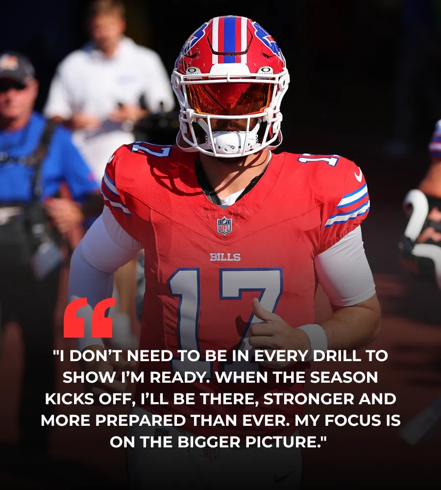 BREAKING: Josh Allen Mysteriously Sits Out Bills' Team Drills at Blue & Red Open Practice