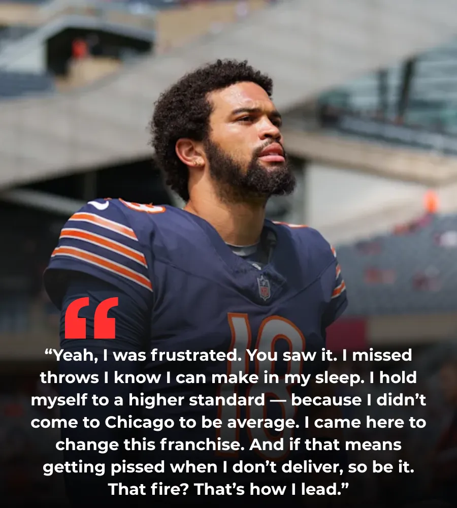 Chicago Bears QB Caleb Williams visibly frustrated in practice